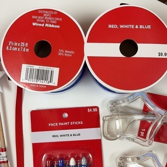 Michaels 4th of July Craft Ribbon Wands Flashing Star Glasses Earrings Bundle - Picture 9 of 16